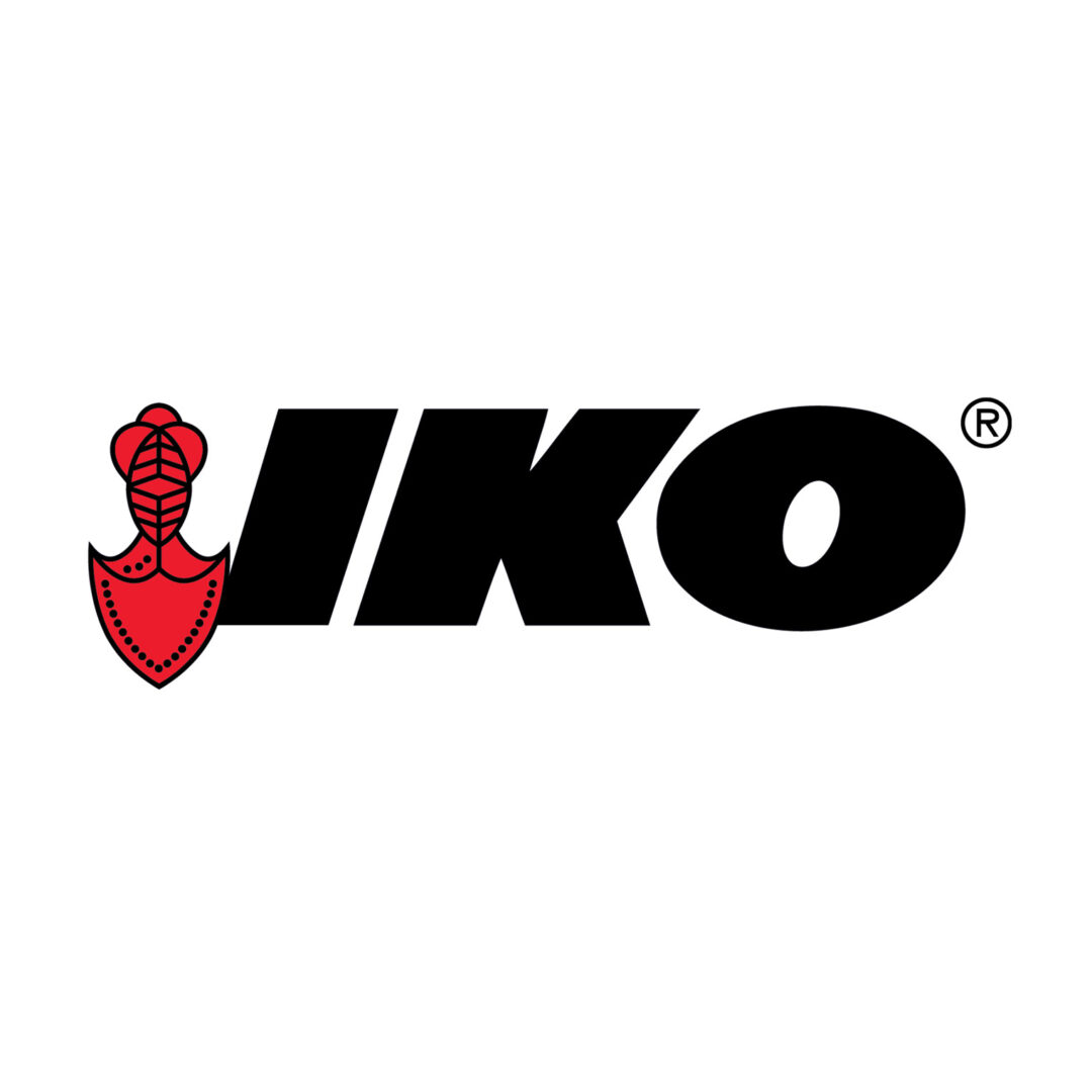 A red and black logo for iko.