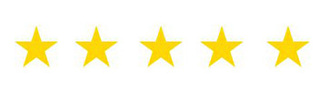 Five golden stars on a white background